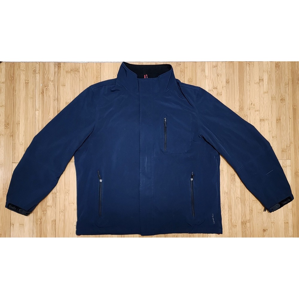 Calvin Klein 3-in-1 Jacket Blue Men's Sz XL Water Resistant Wind Zip Ski Hiking